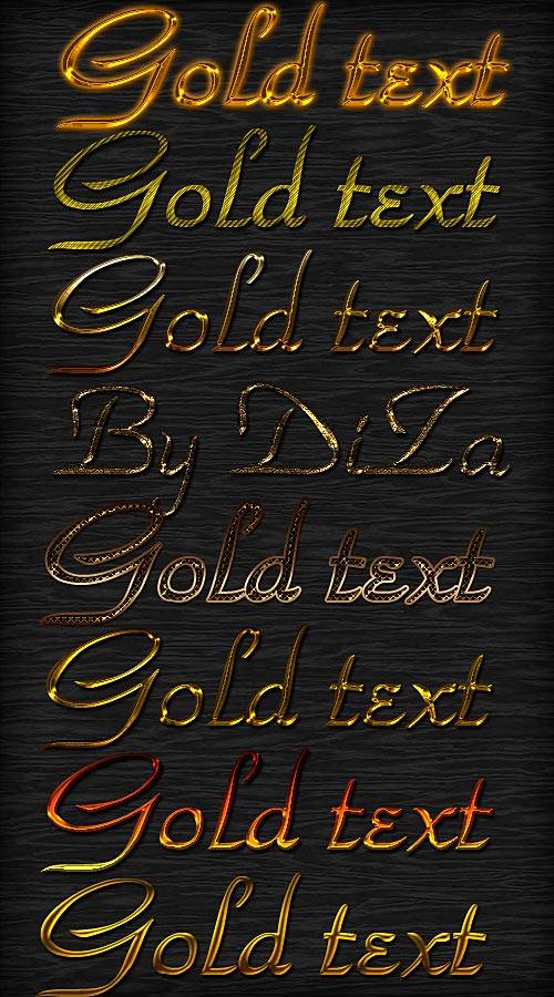 Golden text photoshop styles