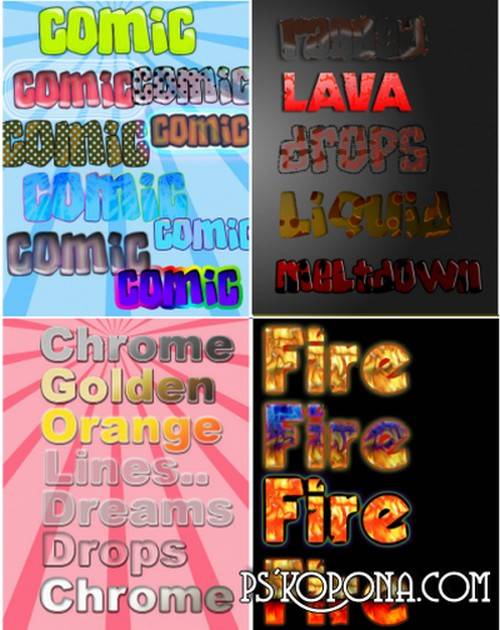 Collection of styles for photoshop