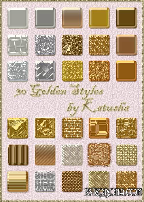 Free 30 Golden Styles for Photoshop