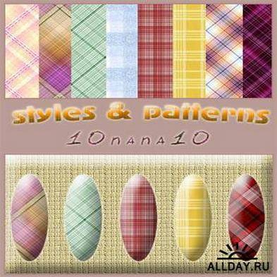 Cells and rhombuses, a set of patterns (135) and 100 styles for Photoshop, ASL, PAT.