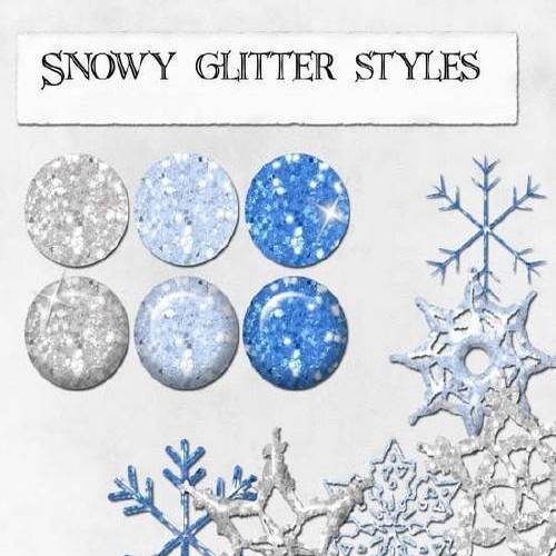 Free Snowy glitter photoshop styles