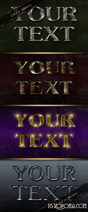 Metal luster text effect Photoshop style » ASL and PSD Styles for Adobe ...